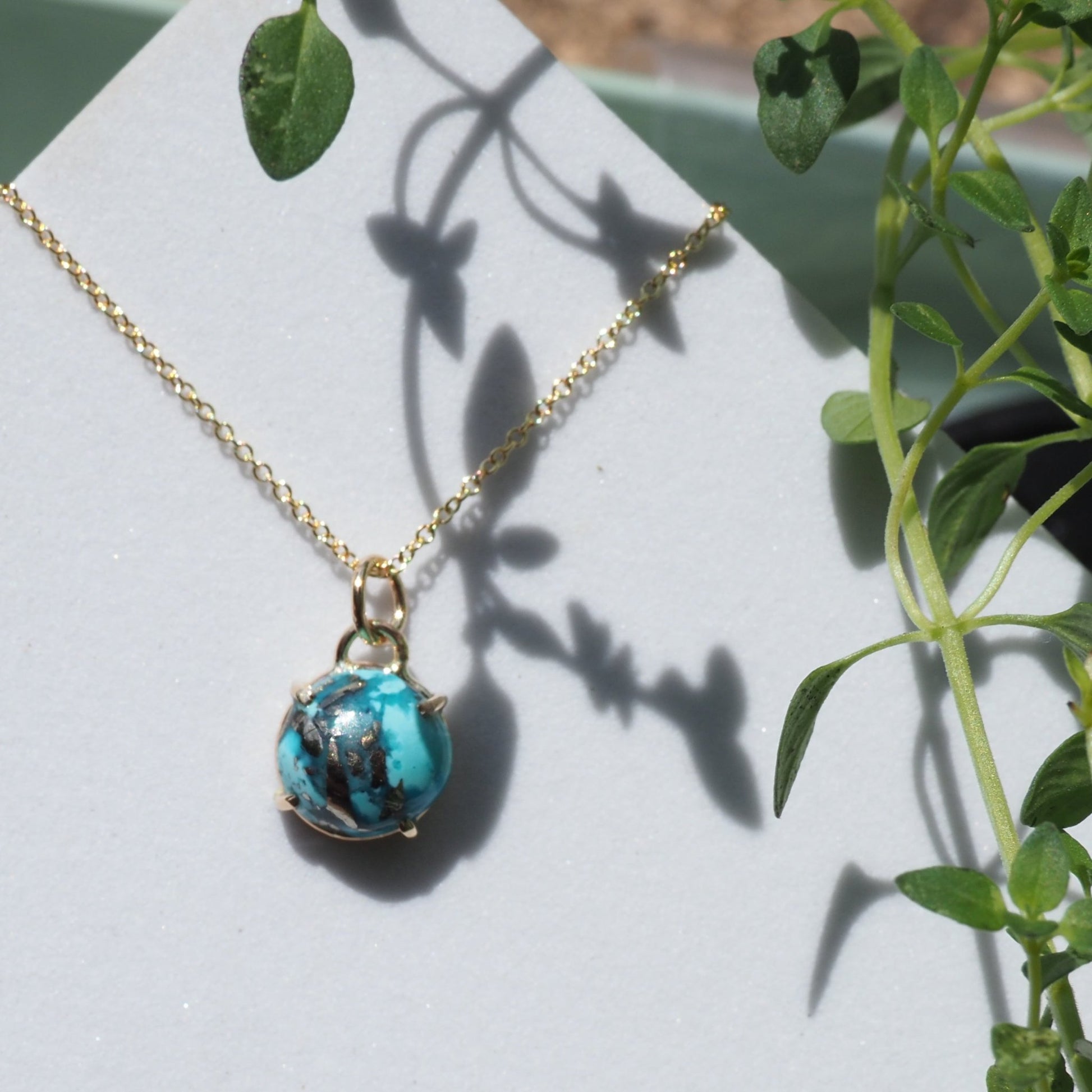 14k Turquoise Necklace - Mettle by Abby