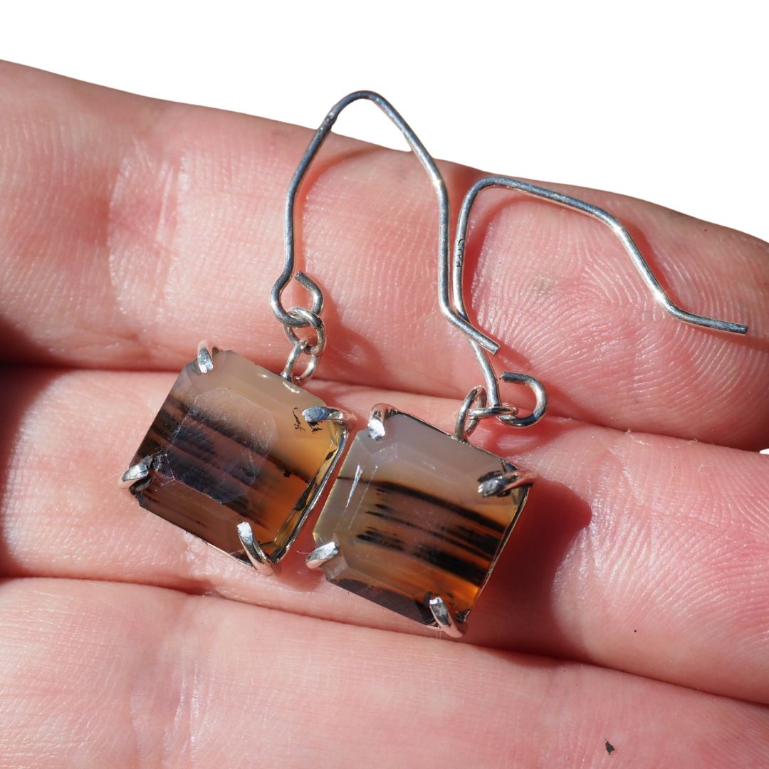 Montana Horizon Agate Earrings | Sterling Silver