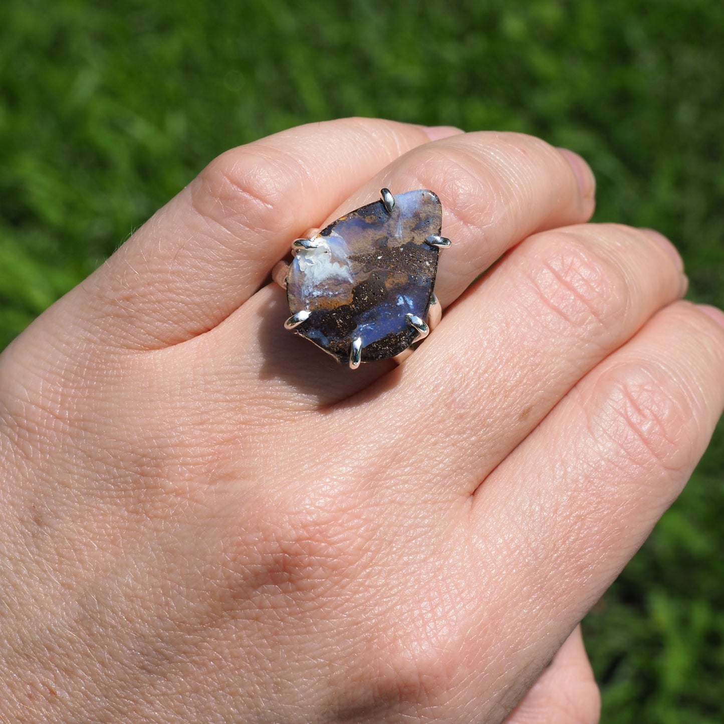 Boulder Opal Statement Ring