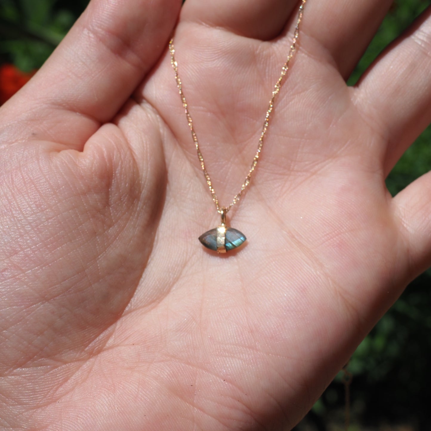 14k Banded Labradorite Necklace