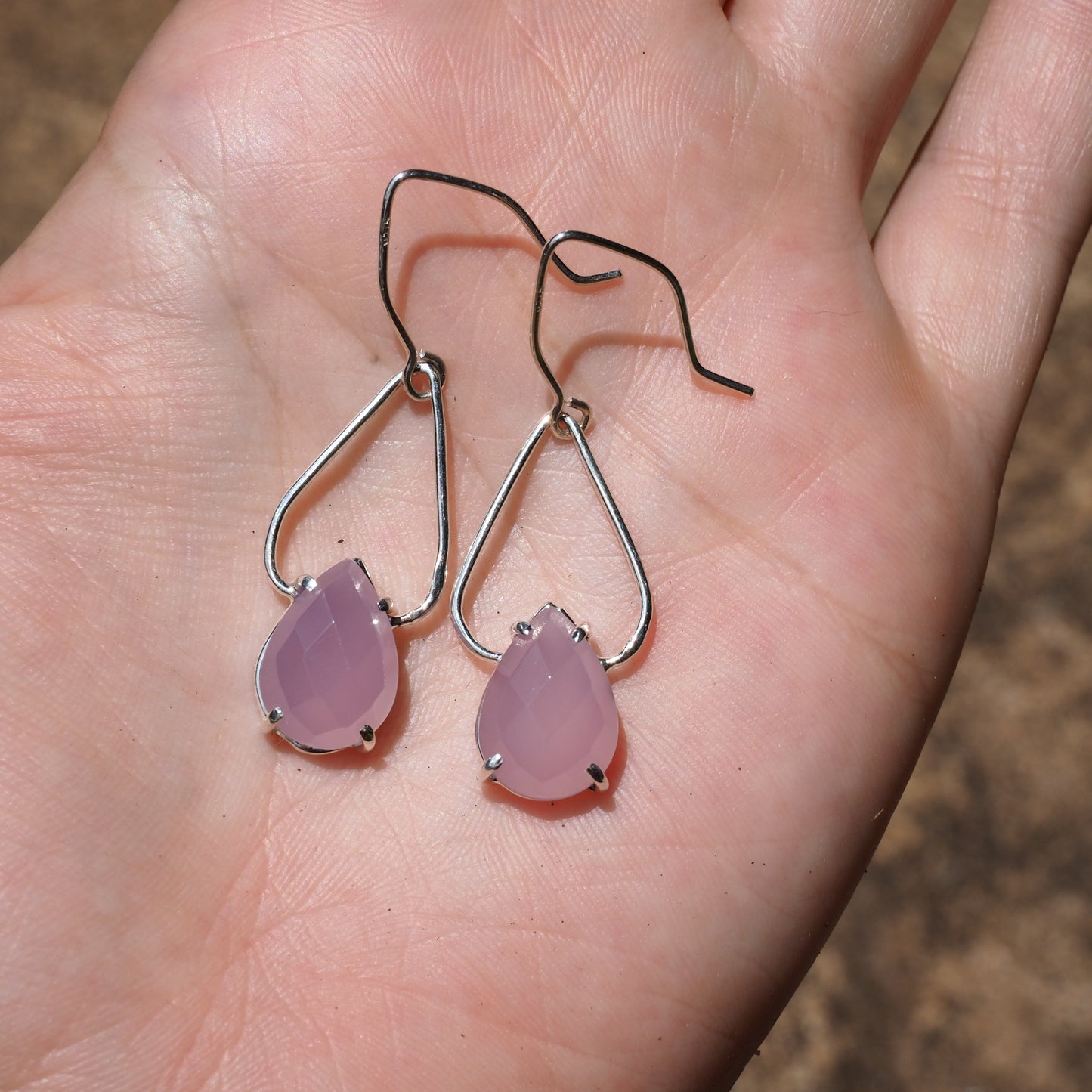 Lavender Quartz Petal Earrings