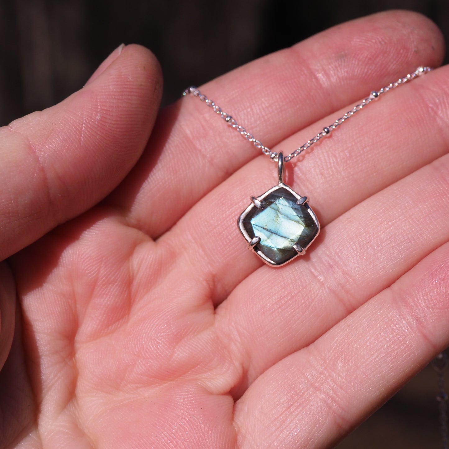 Blue Window Necklace