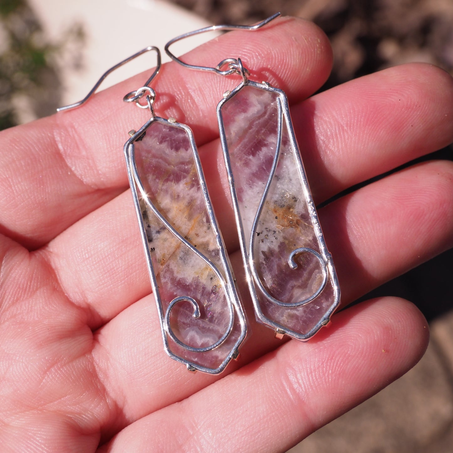 Solar Veil Earrings - Chevron Ametrine Earrings