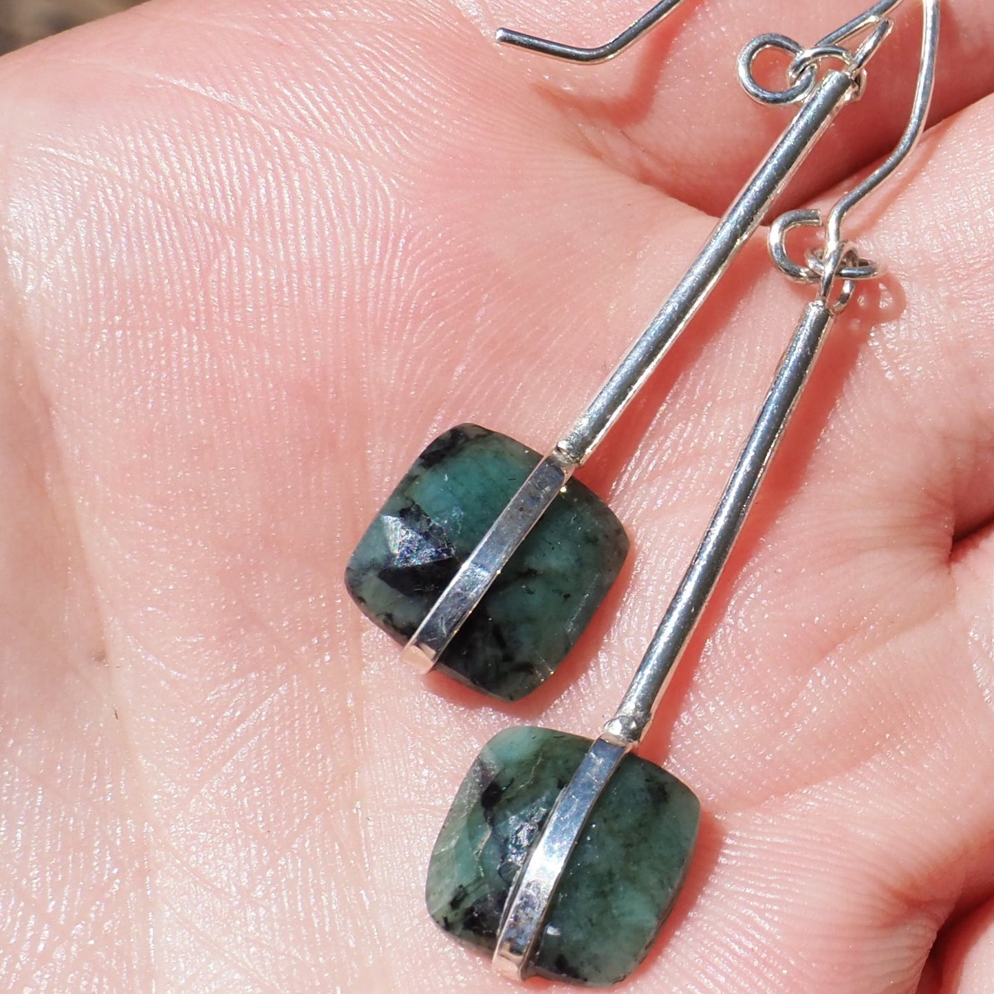 Belted Emerald Earrings