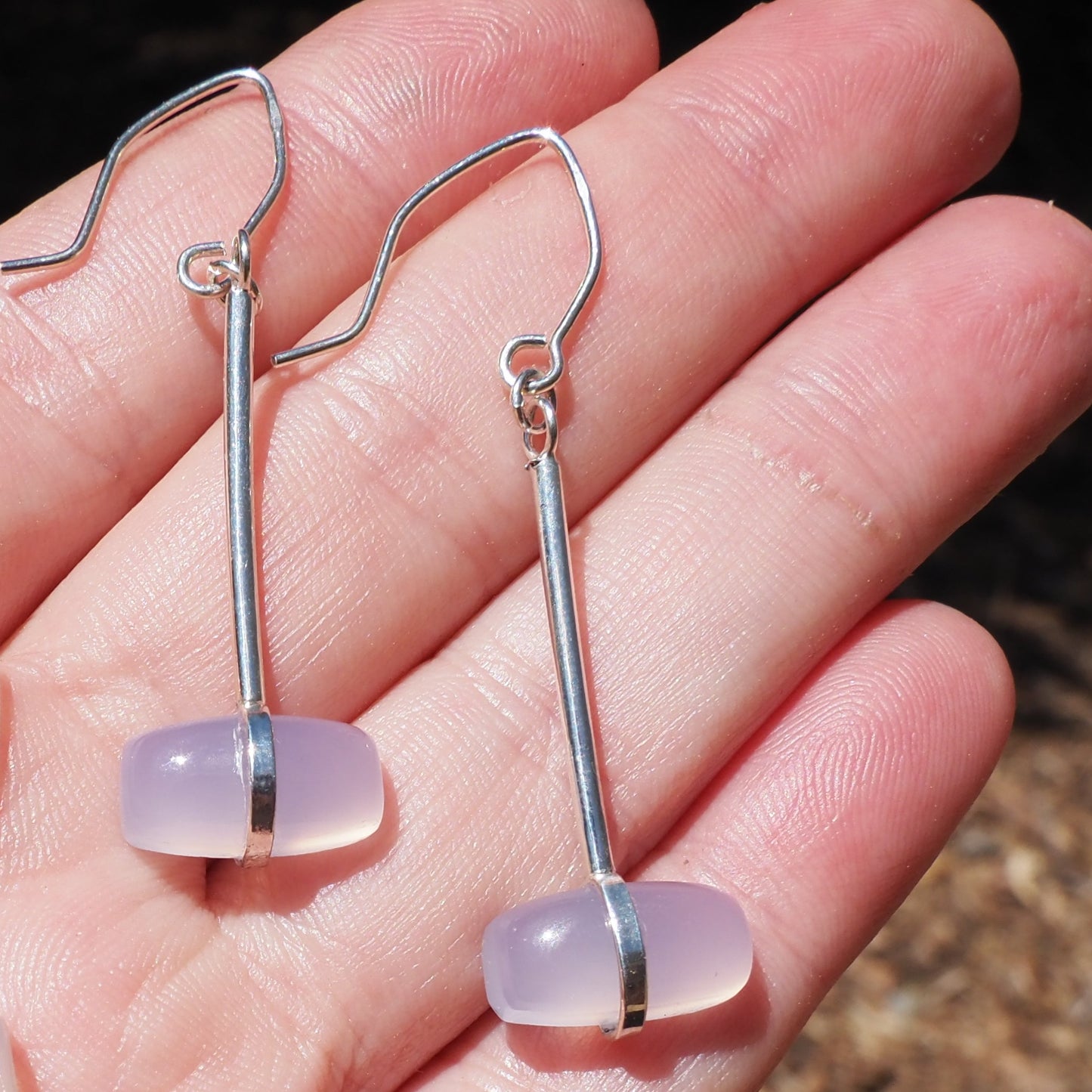 Belted Lavendar Quartz Earrings