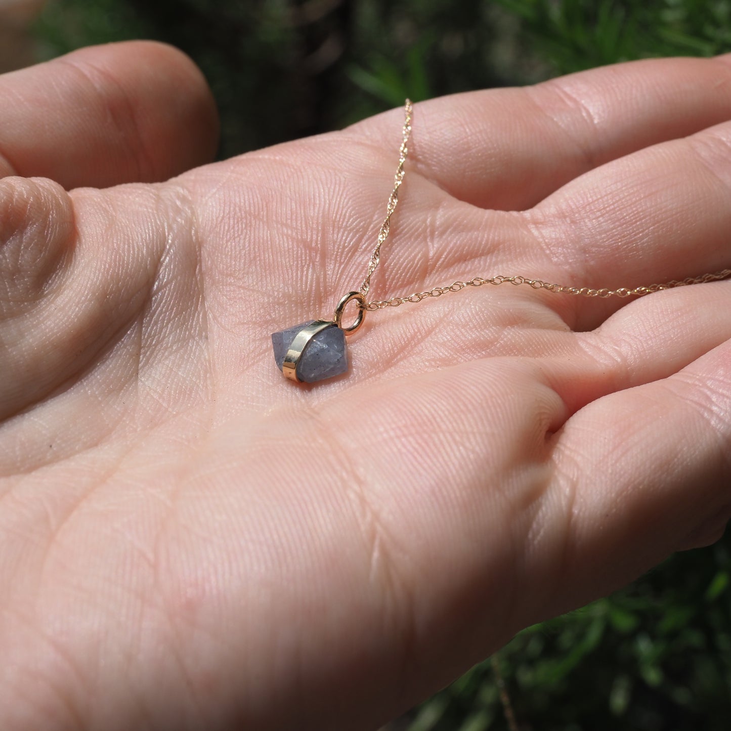 14k Banded Sapphire Necklace