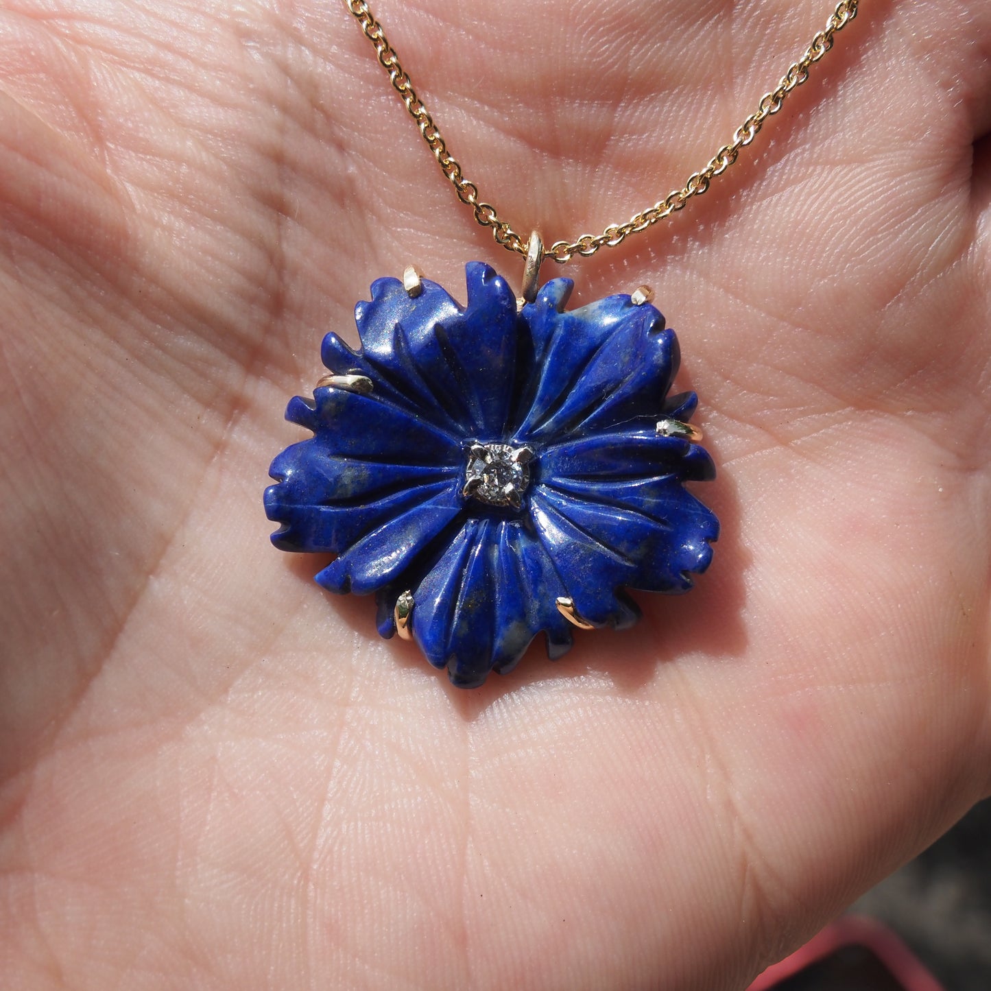 14k Lapis Bloom Necklace