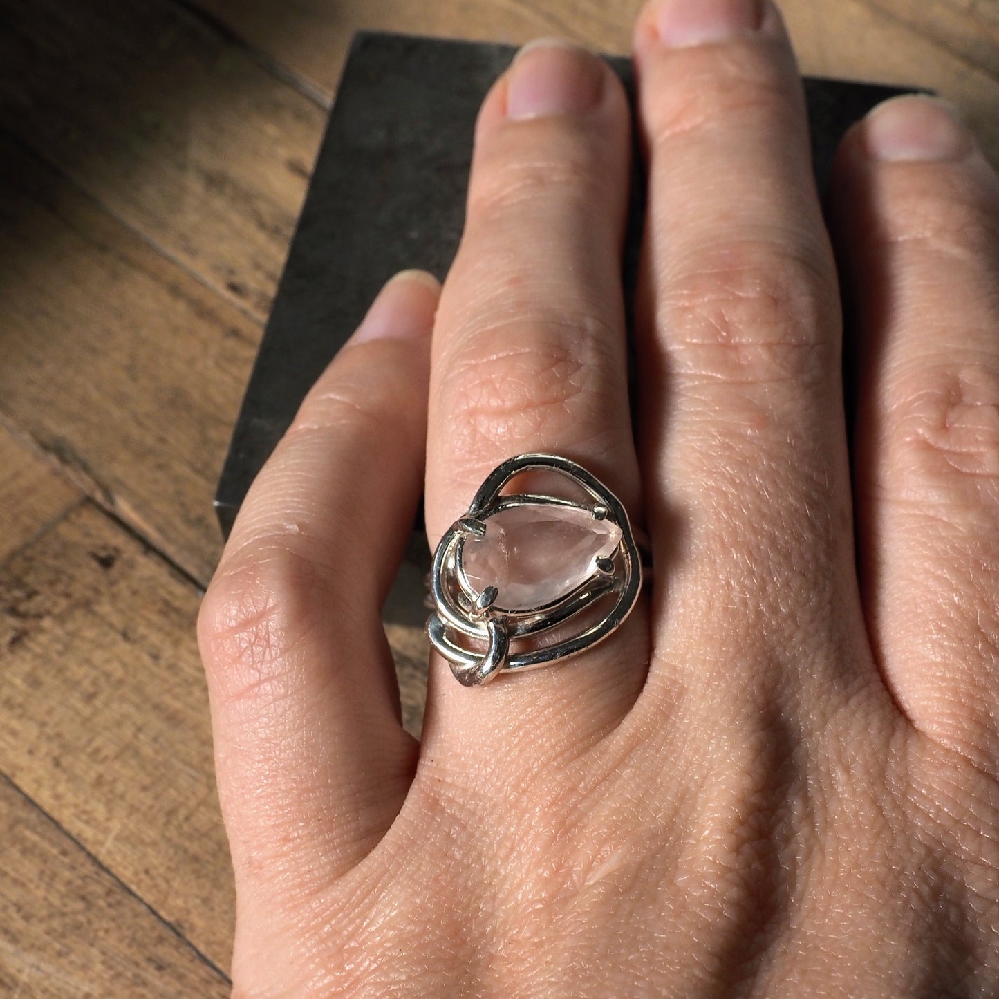 Nestled Rose Quartz Ring