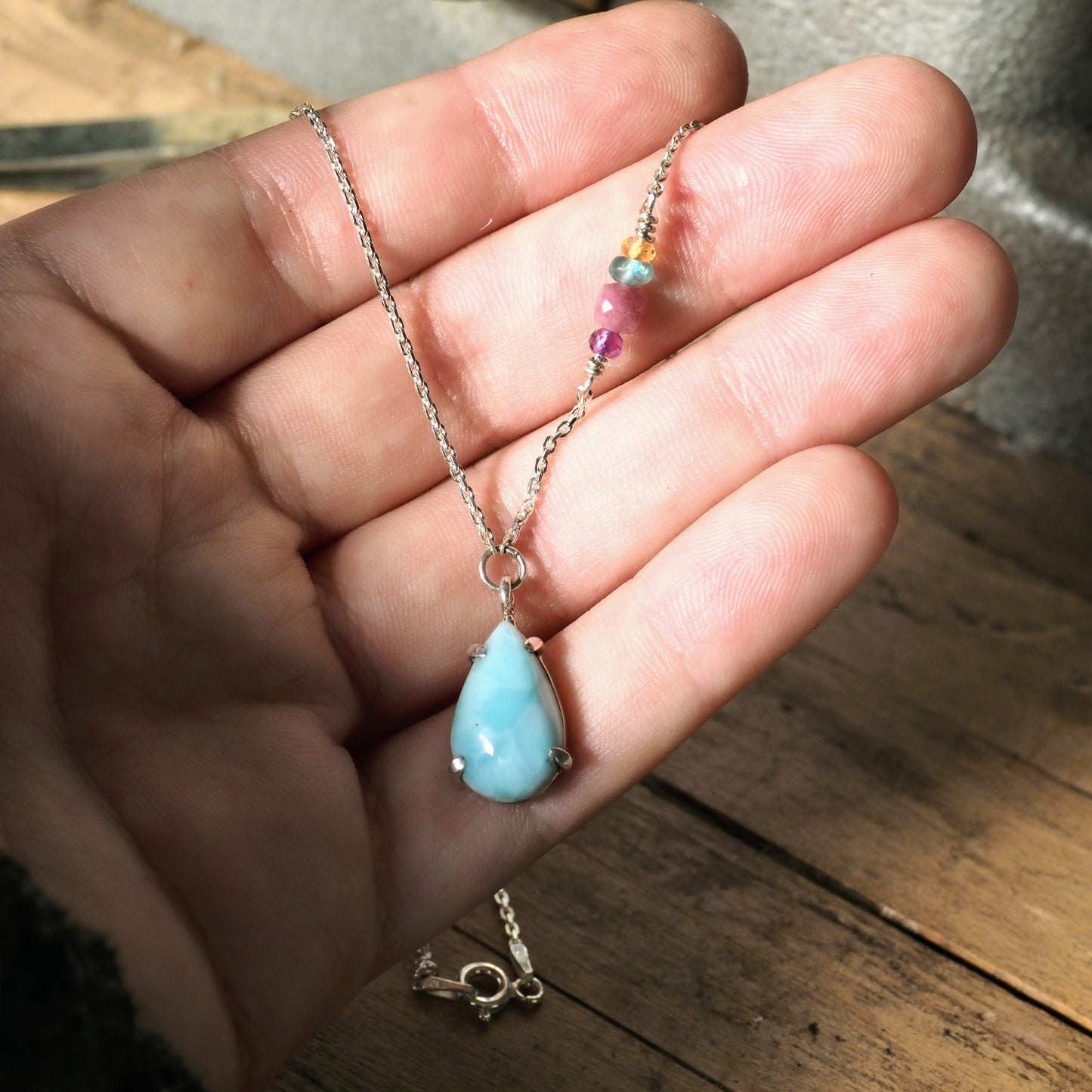 Larimar Drop Necklace