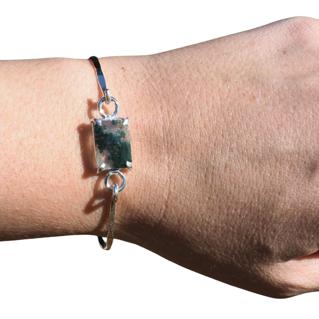 Moss Agate Hook Bracelet