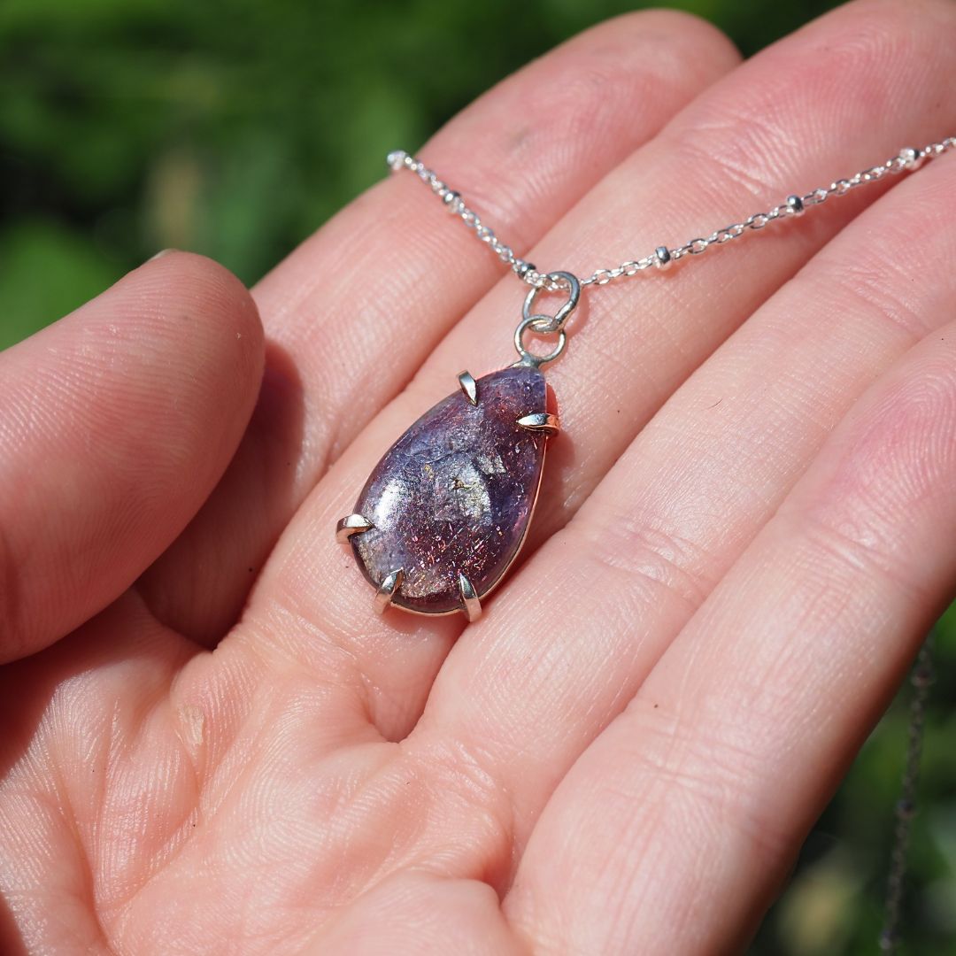 Petite Iolite Sunstone Necklace