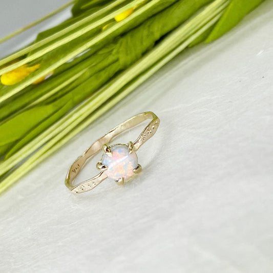 14k Red Nebula Opal Star Dust Ring - Mettle by Abby
