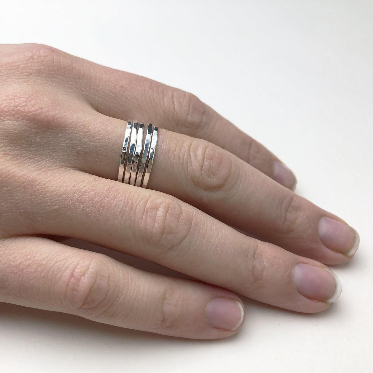 5 Silver Bands - Mettle by Abby
