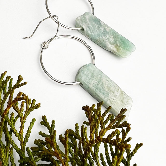 Amazonite Hoop Earrings