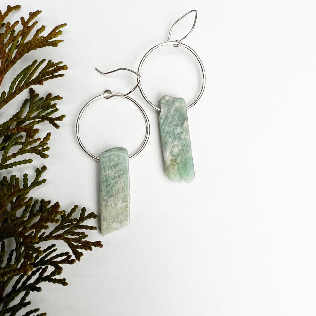 Amazonite Hoop Earrings
