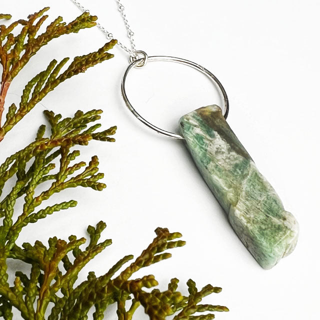 Amazonite Hoop Necklace
