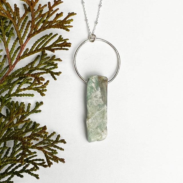 Amazonite Hoop Necklace