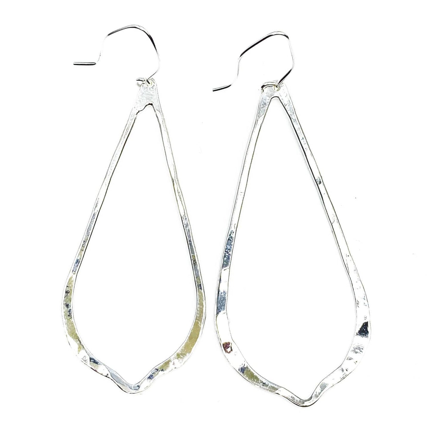 Large Silver Drop Earrings