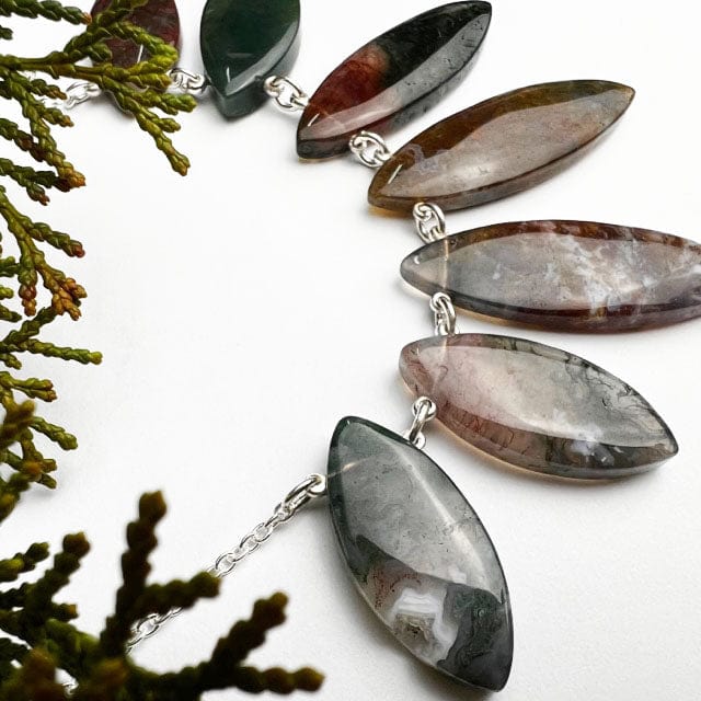 Moss Agate Statement Collar