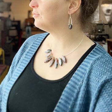 Moss Agate Statement Collar