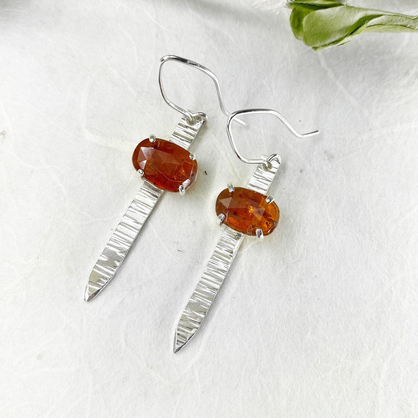 Orange Kyanite Blade Earrings