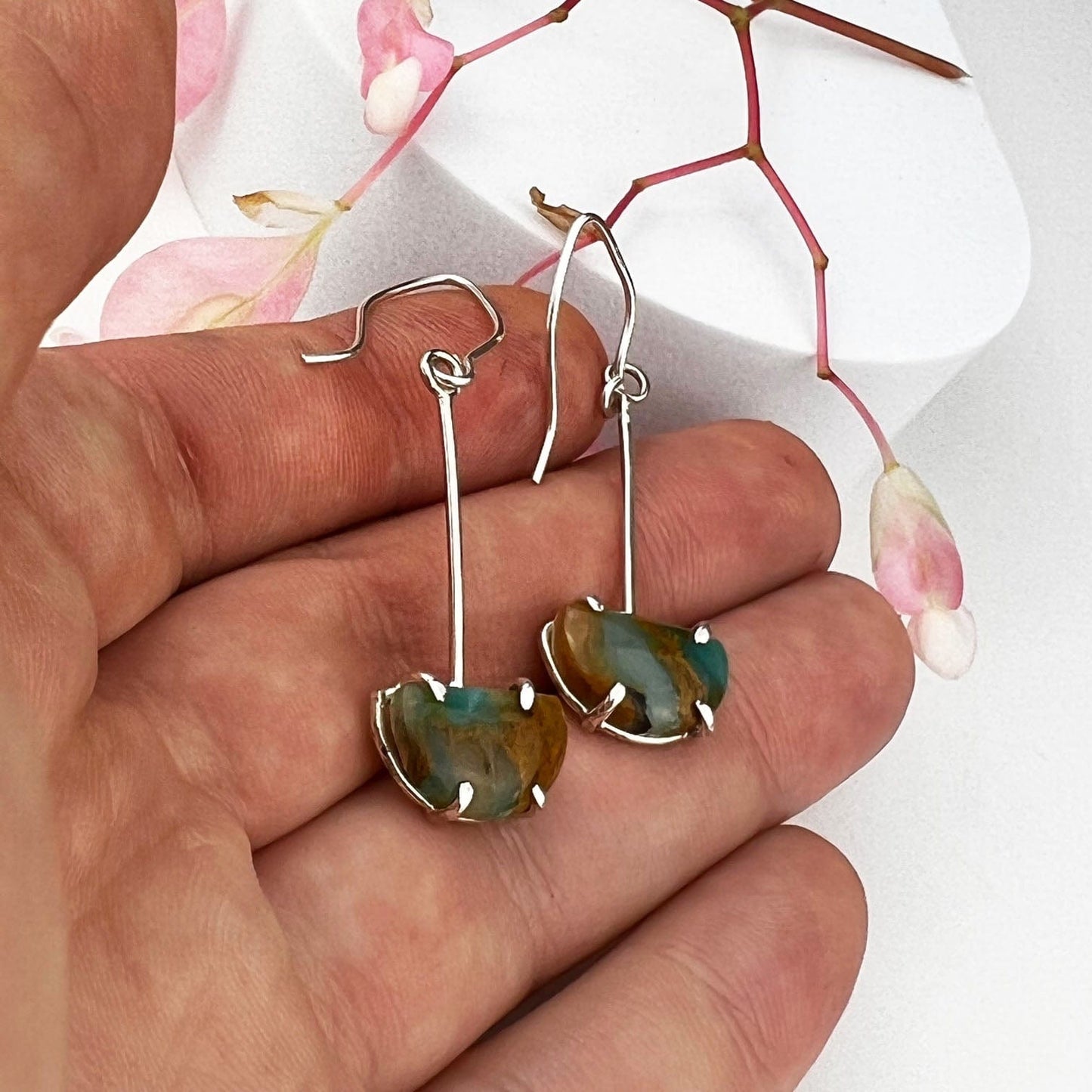 Peruvian Opal Drop Earrings