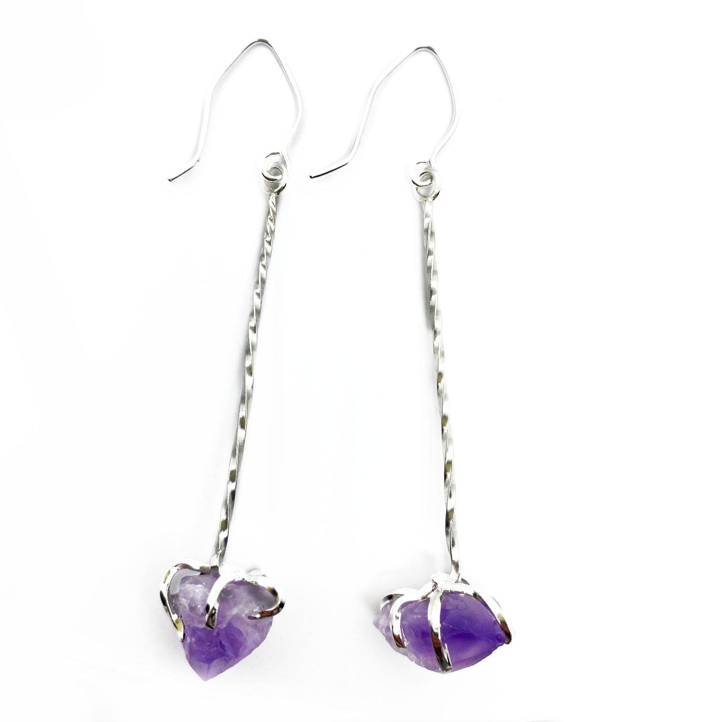 Raw Amethyst Drop Earrings