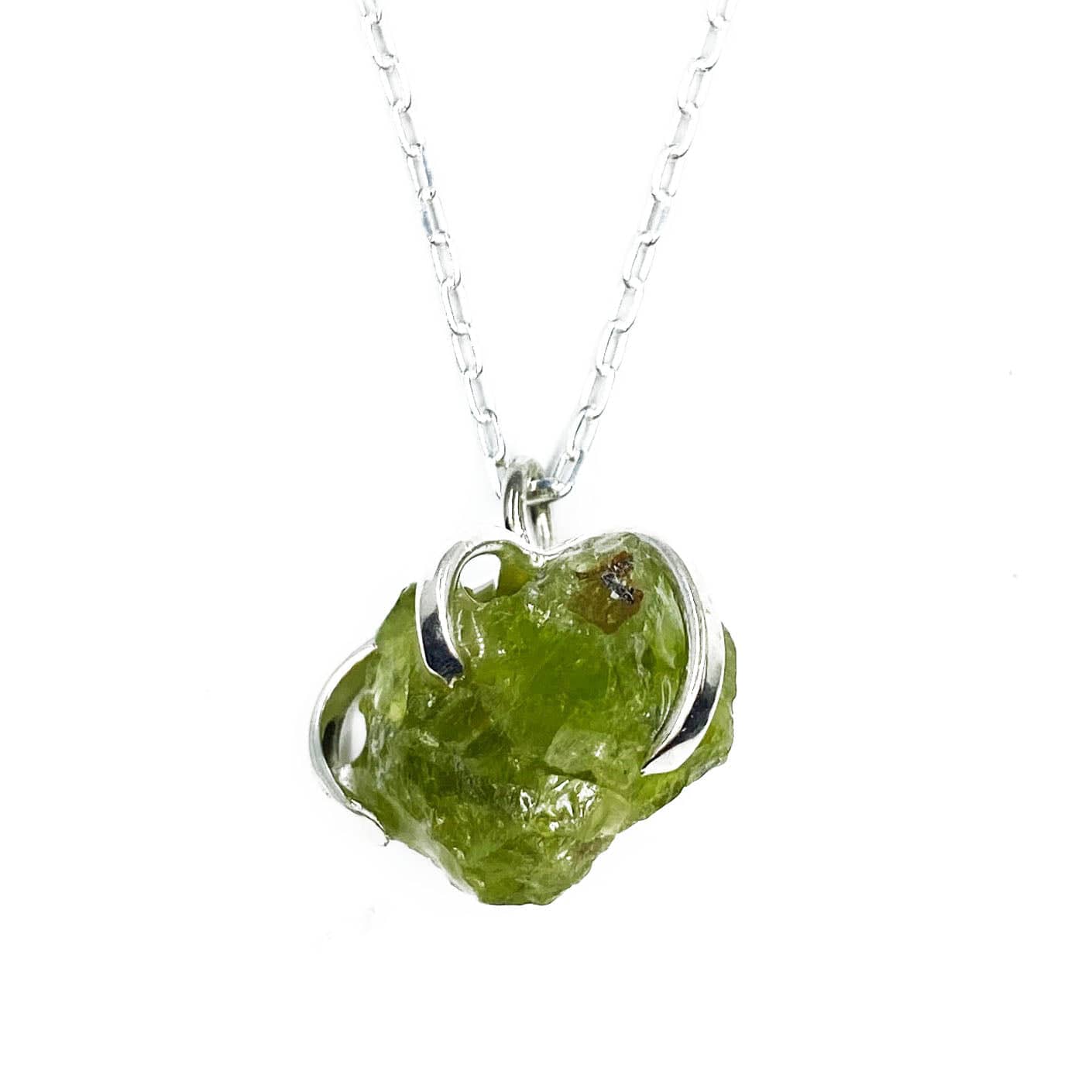 Raw Peridot Necklace