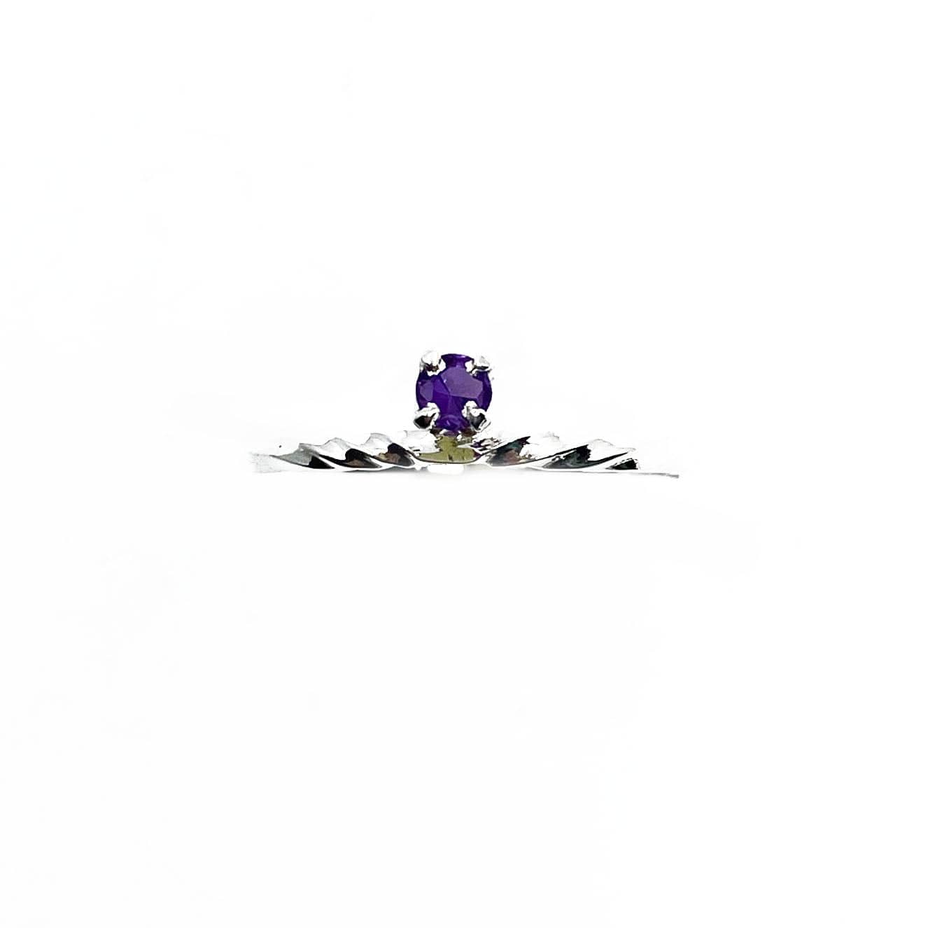 Silver Amethyst Stacking Ring