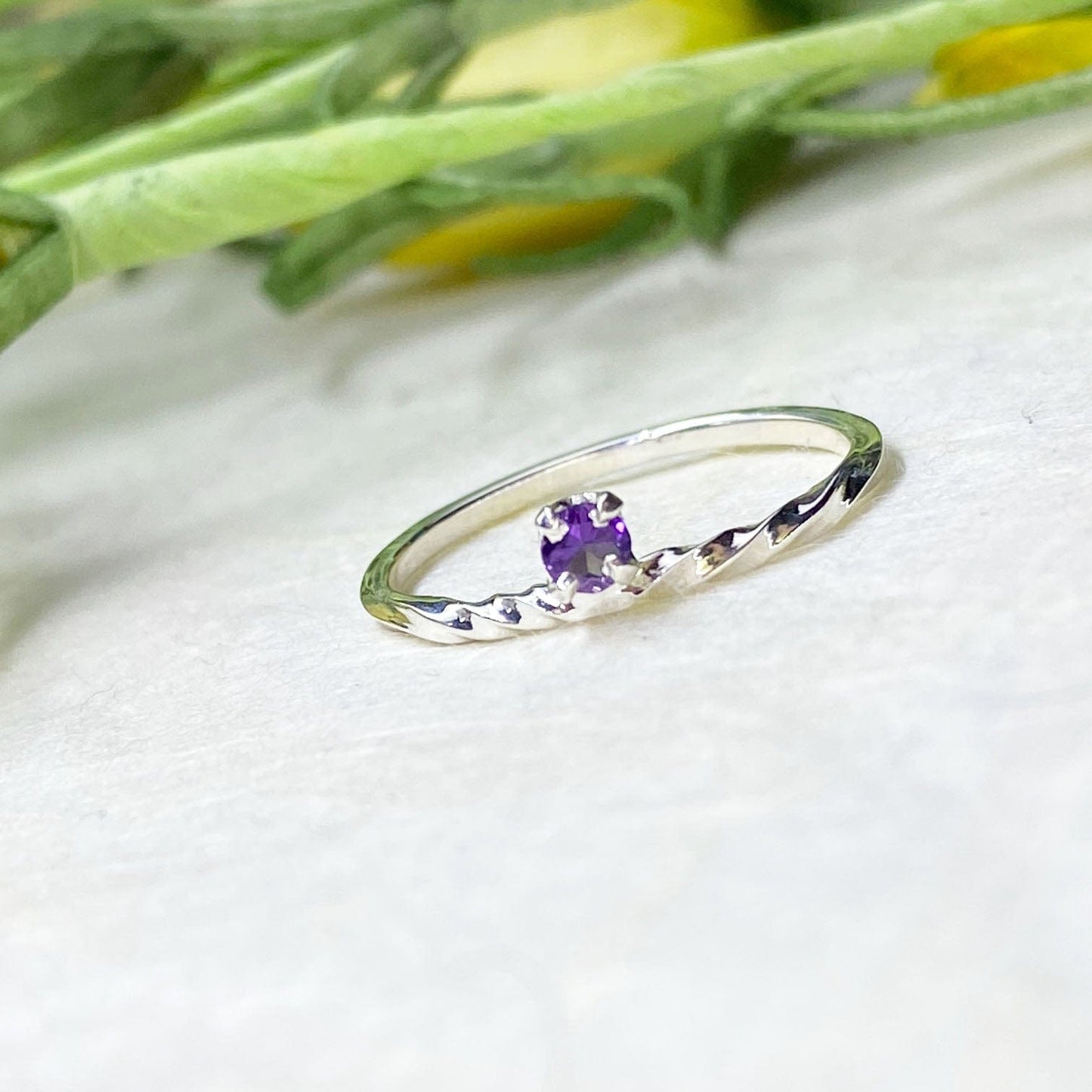 Silver Amethyst Stacking Ring