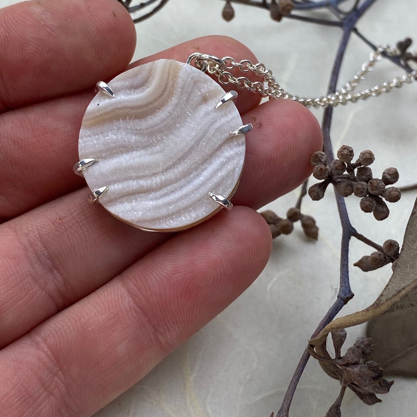 Chalcedony Druzy Necklace