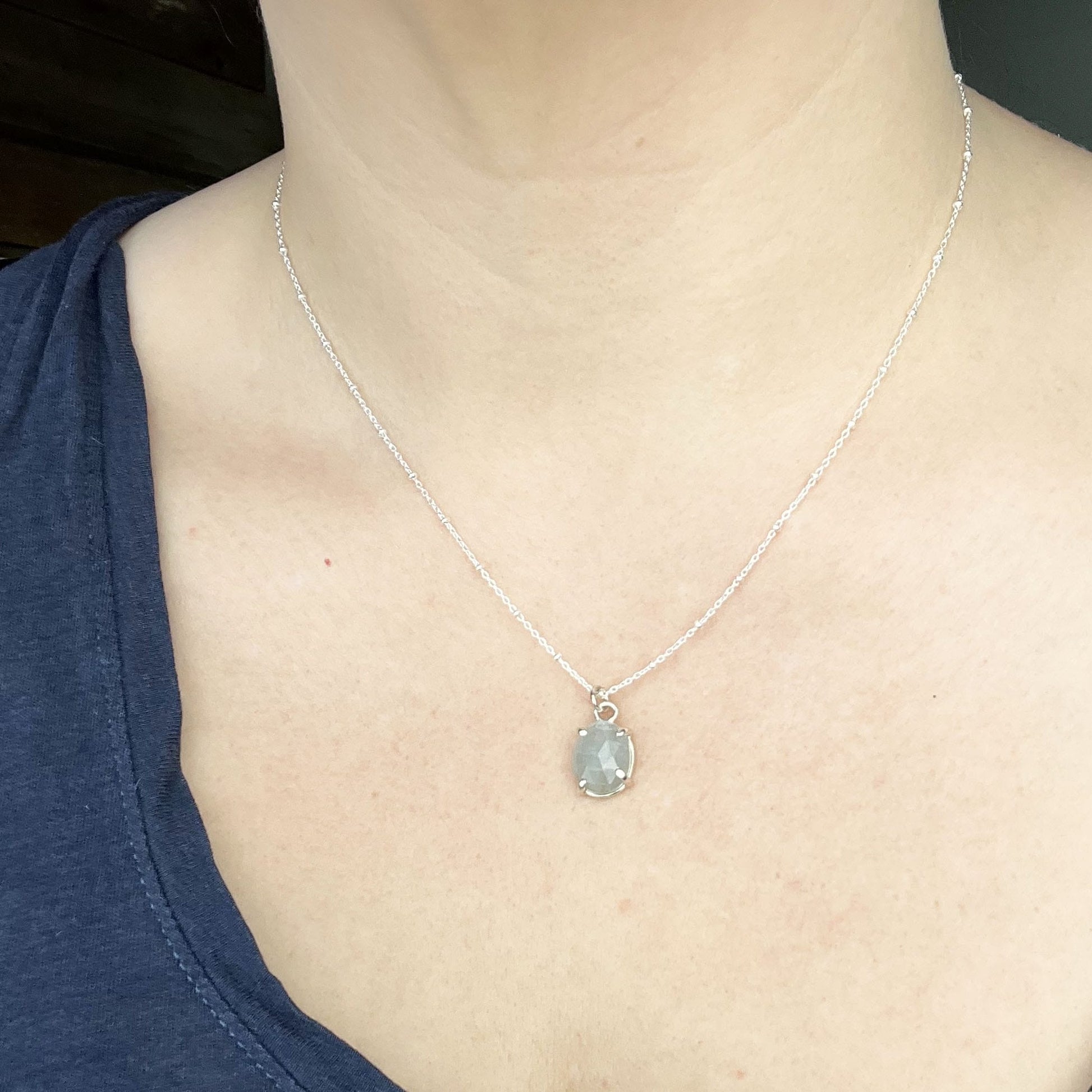 March Birthstone Necklace - Mettle by Abby