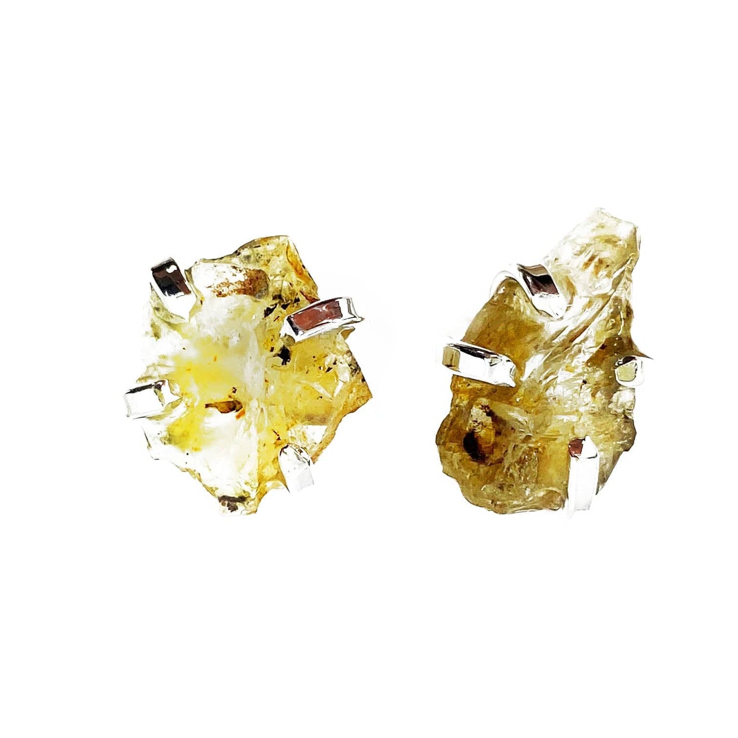 Raw Sunstone Silver Studs - Mettle by Abby