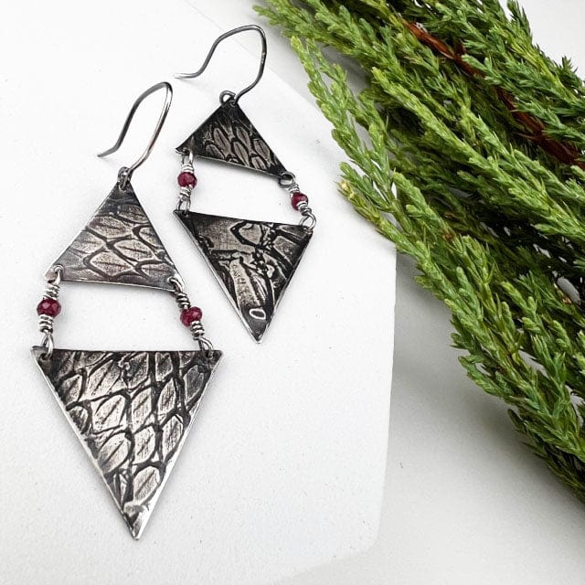 Ruby Snakeskin Statement Earrings - Mettle by Abby