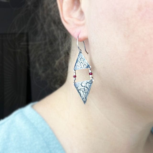 Ruby Snakeskin Statement Earrings - Mettle by Abby