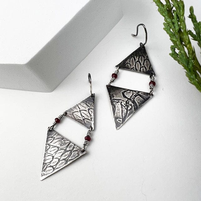 Ruby Snakeskin Statement Earrings - Mettle by Abby