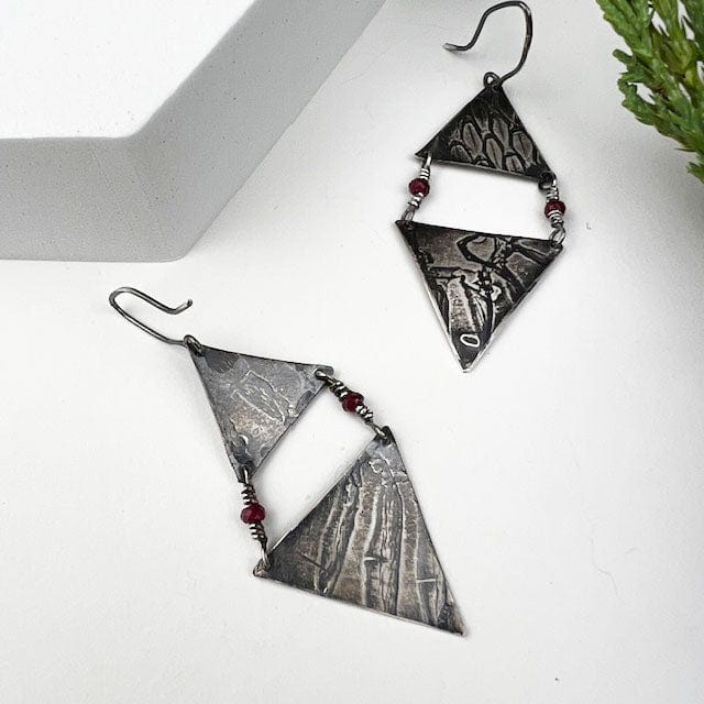 Ruby Snakeskin Statement Earrings - Mettle by Abby