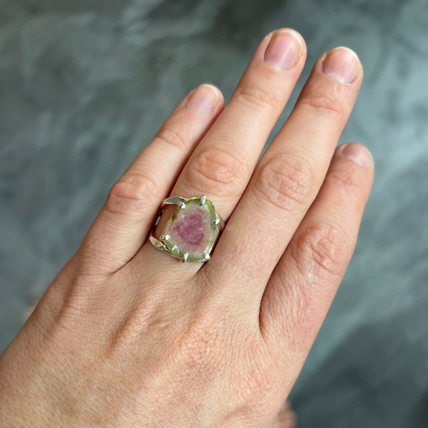 Silver Watermelon Tourmaline Ring - Mettle by Abby