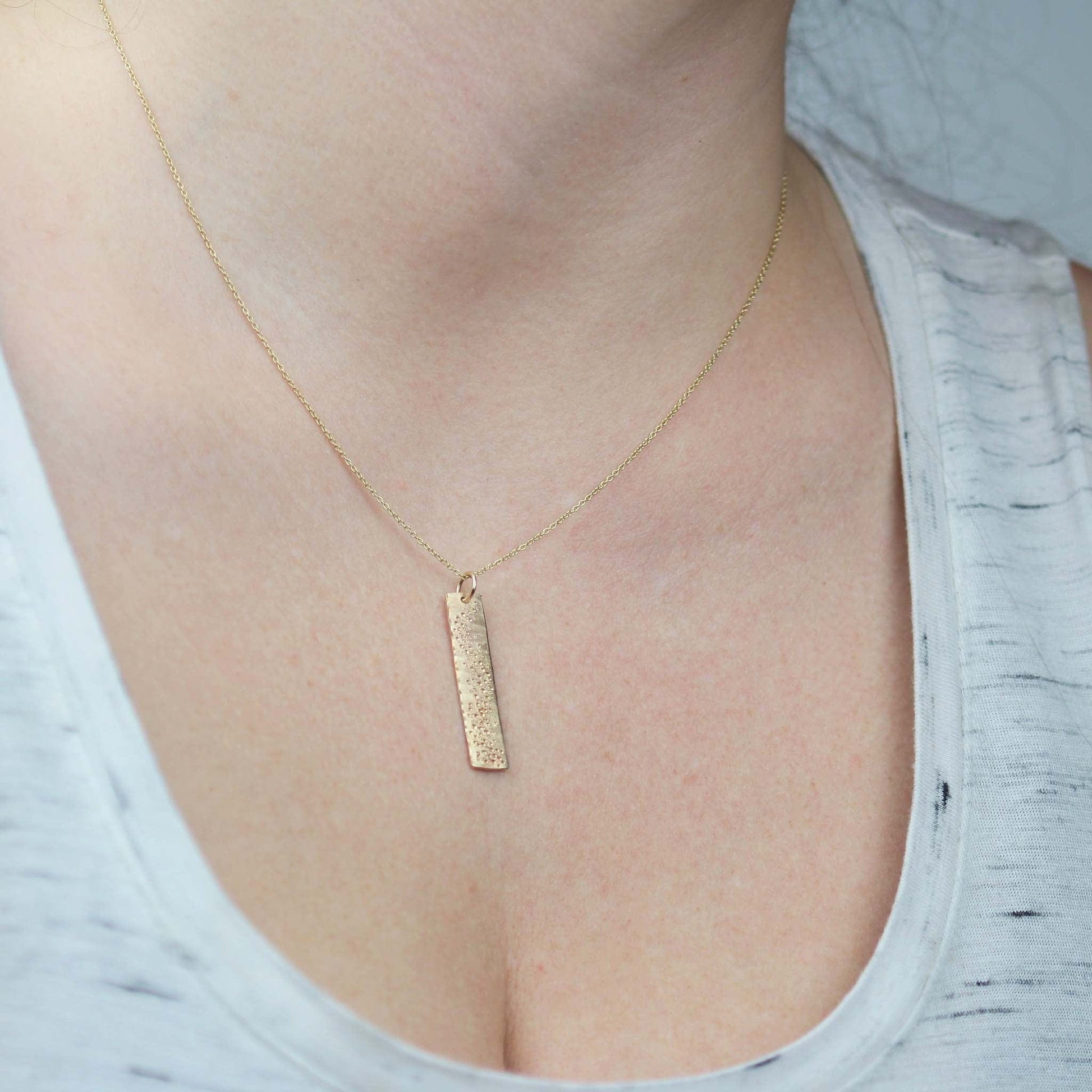 Stardust Bar Necklace 14k Yellow Gold - Mettle by Abby