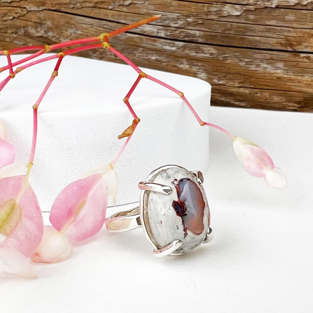 White Boulder Opal Ring - Mettle by Abby