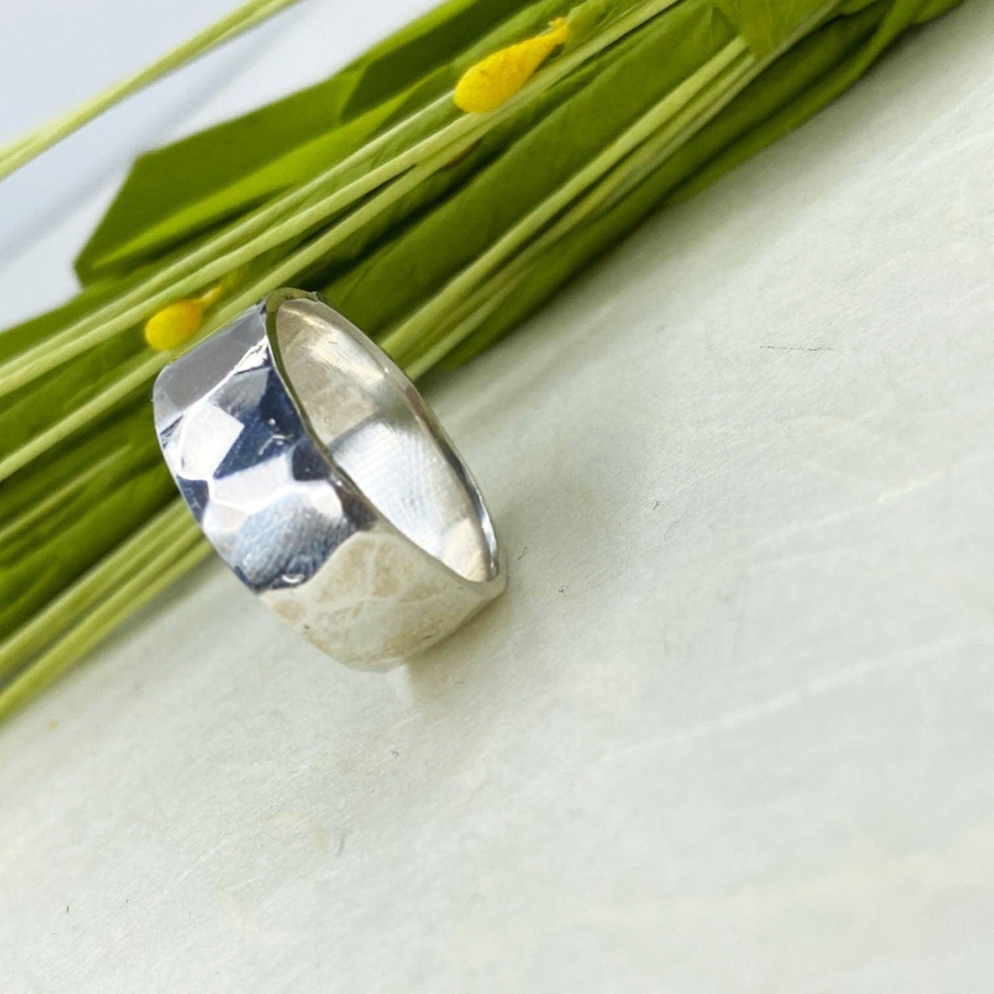 Wide Ripple Hammered Ring - Mettle by Abby