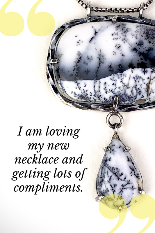 Merlinite, Dendrite Opal, Snowscene Agate... One-of-a-kind necklace