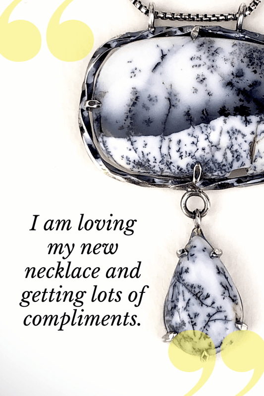 Merlinite, Dendrite Opal, Snowscene Agate... One-of-a-kind necklace - Mettle by Abby