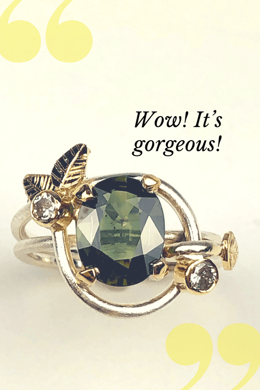 Sapphire Leaf Ring - Mettle by Abby