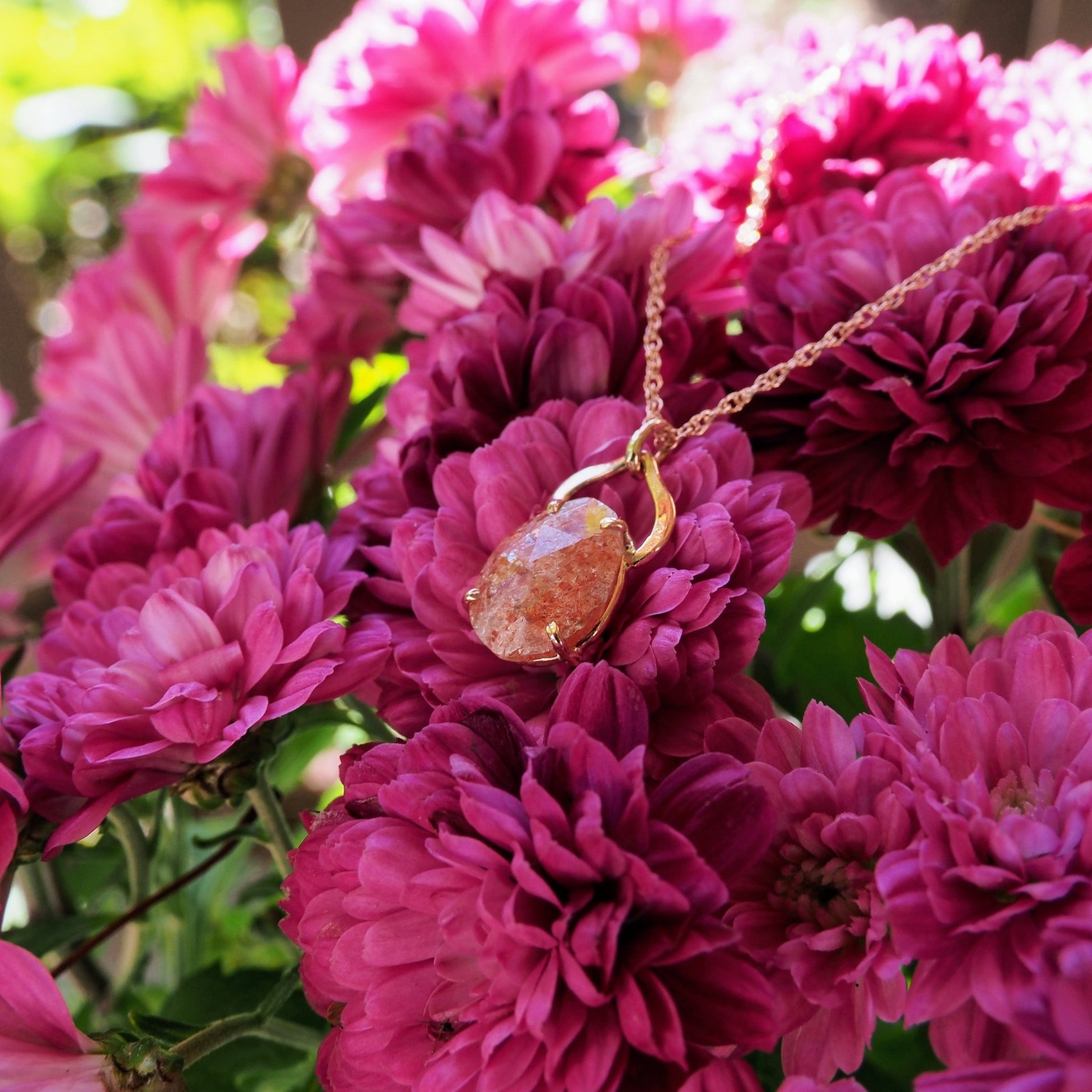 14k Sunstone Petal Necklace - Mettle by Abby