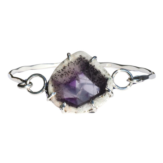 Amethyst Trapiche Slice Hook Bracelet | Sterling Silver