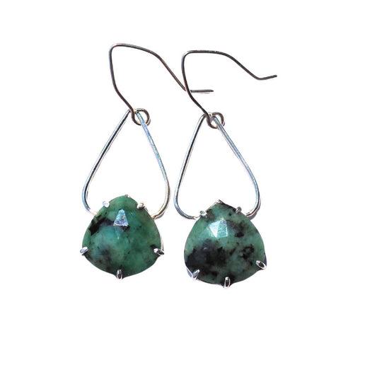 Emerald Petal Earrings
