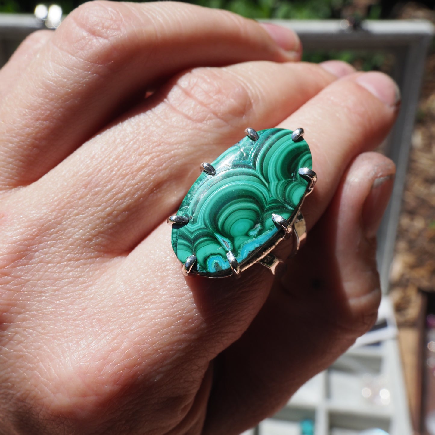 Statement Malachite Ring