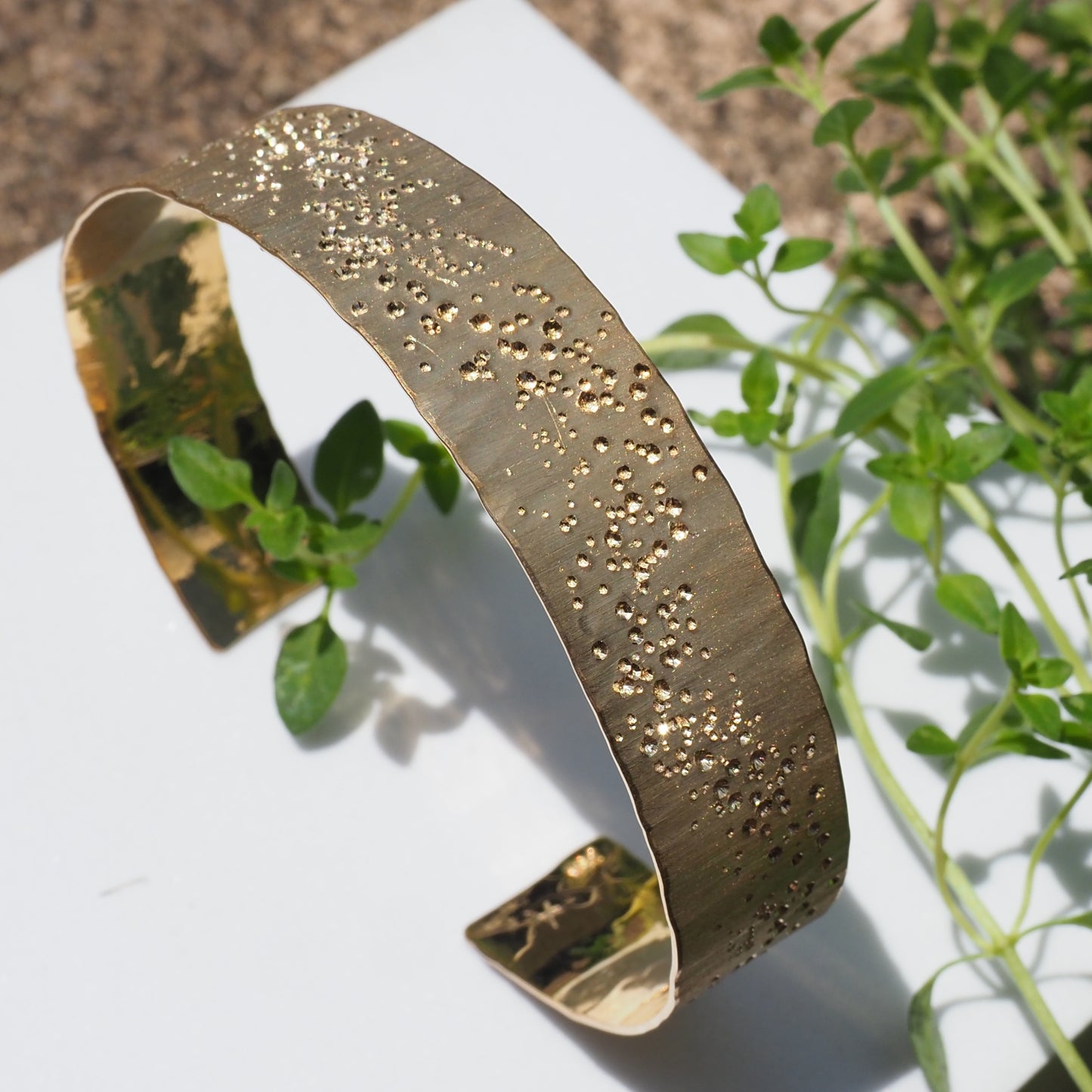 Stardust Cuff Bracelet 14k Yellow Gold