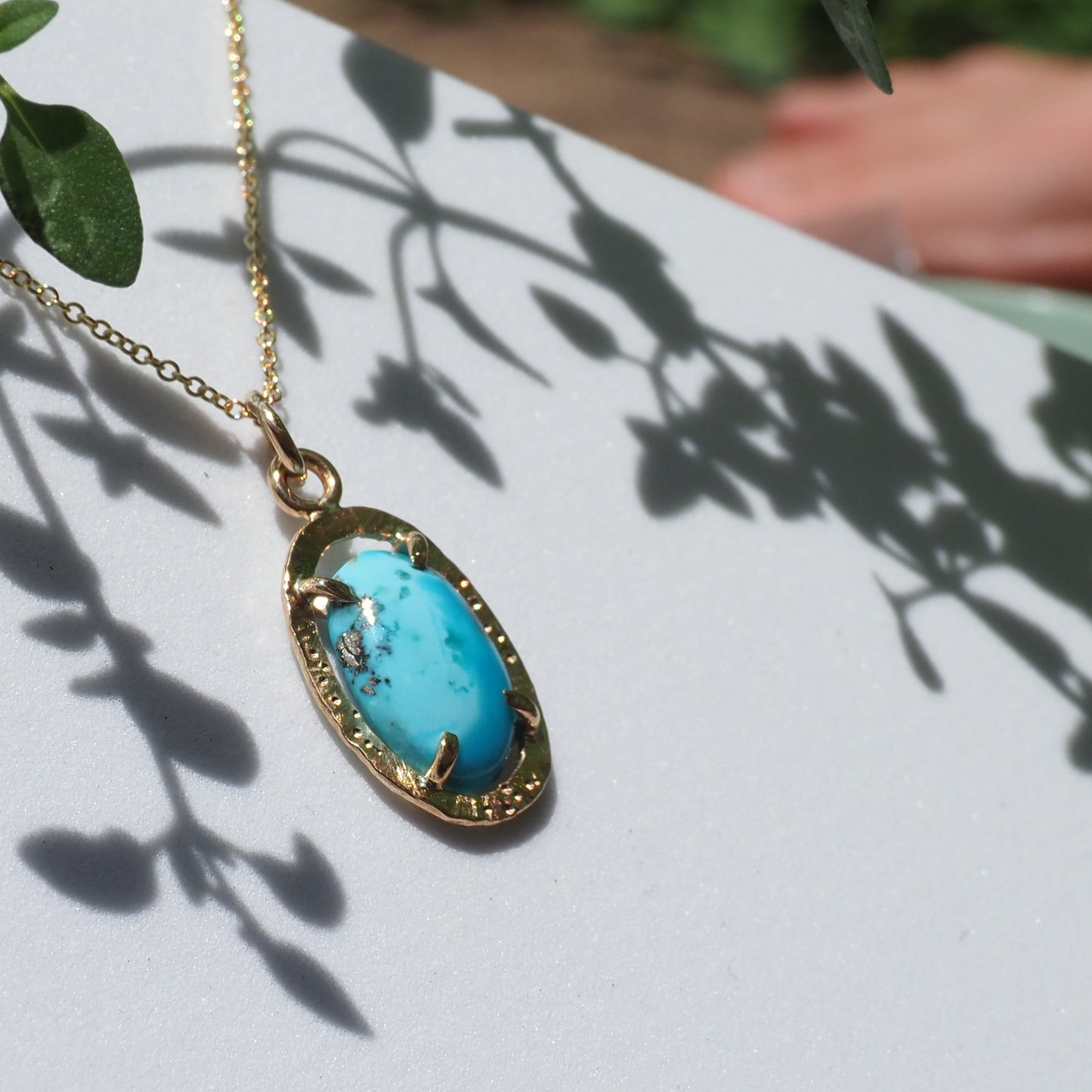 14k Turquoise Star Dust Necklace